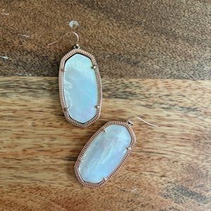 Danielle Gold Statement Earrings in Ivory Mother-of-Pearl / Rose Gold